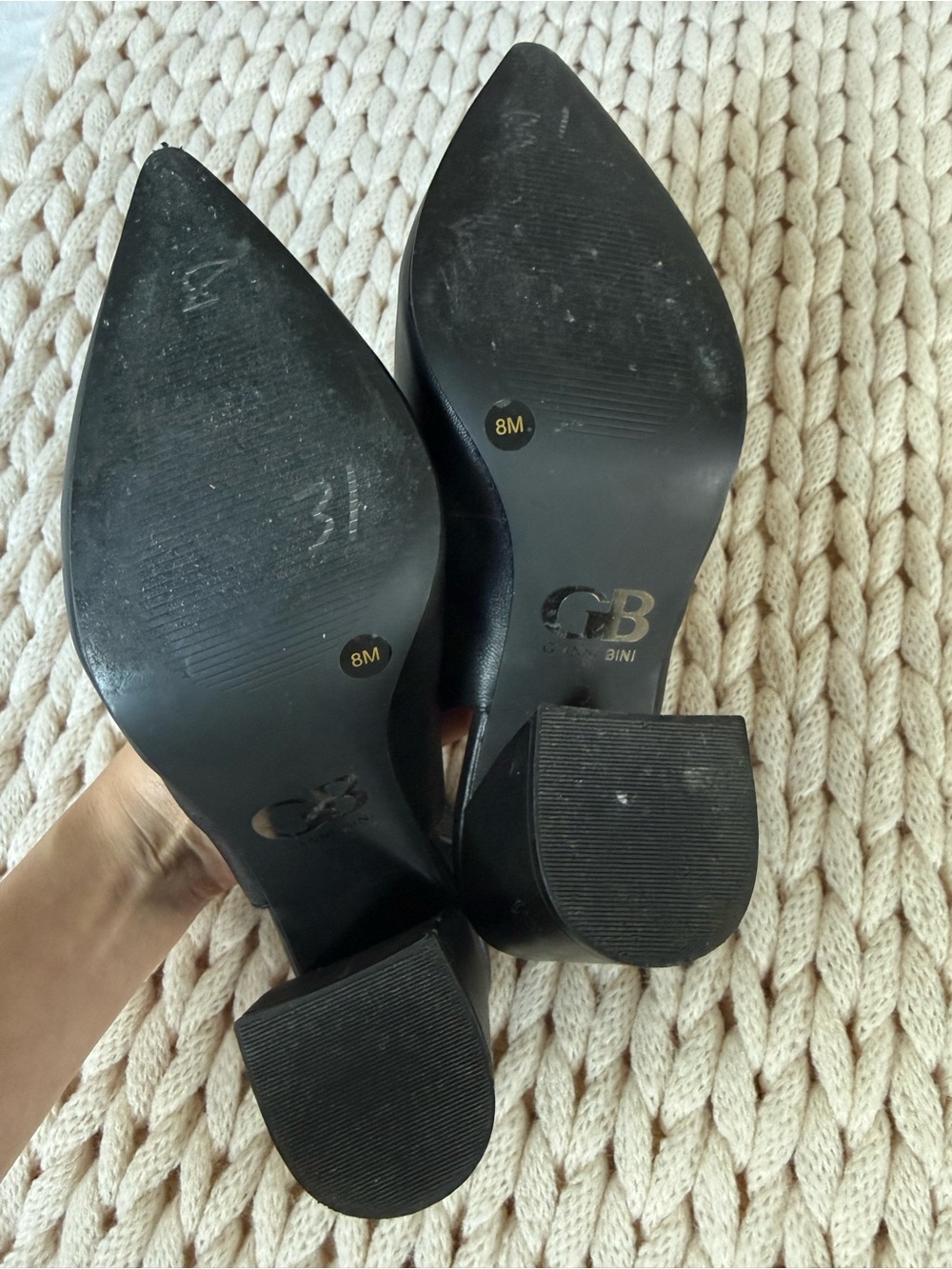 Gianni Bini Black Pointed Slingback Pumps with Star Insole - Picture 5 of 5